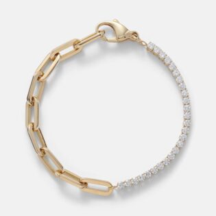 Paperclip & Tennis Chain Bracelet
