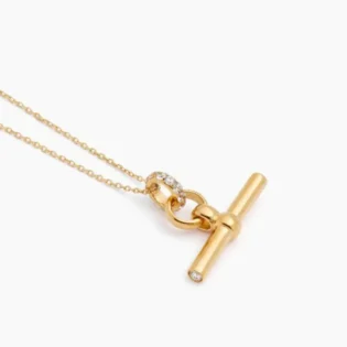 T Bar Pendant With Moissanite