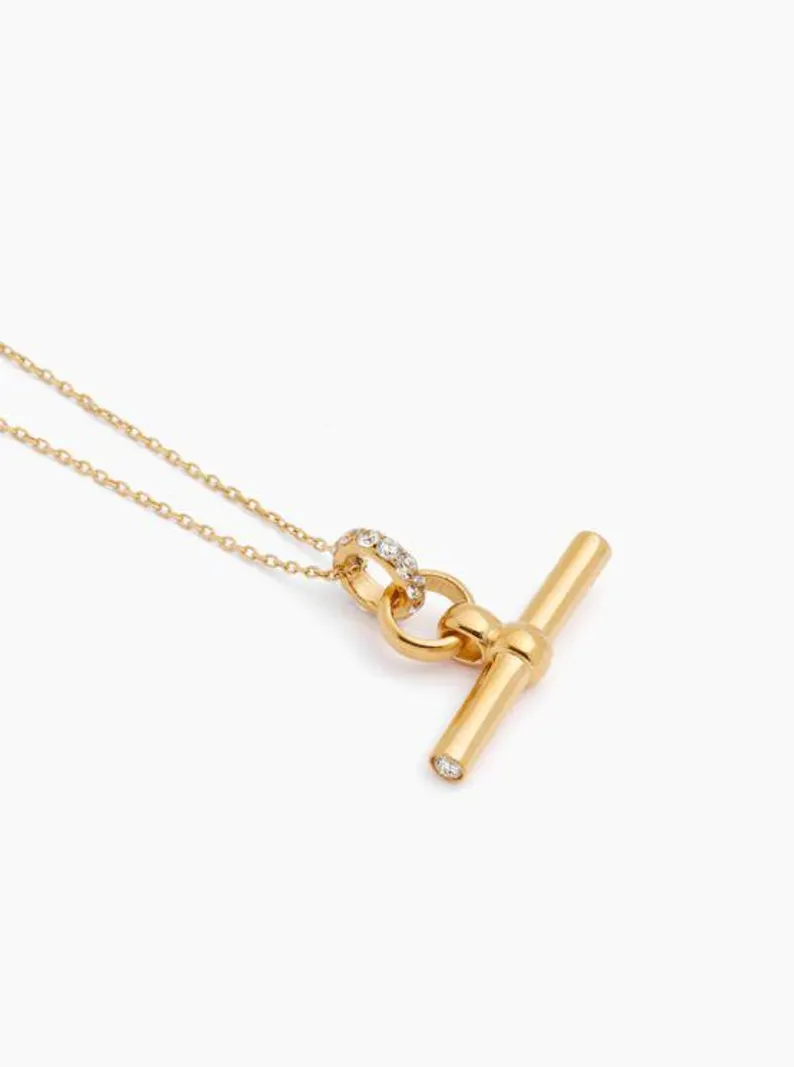 T Bar Pendant With Moissanite