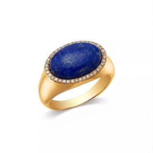 Lapis Lazuli Ring With Moissanite