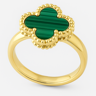 Malachite Clover Ring