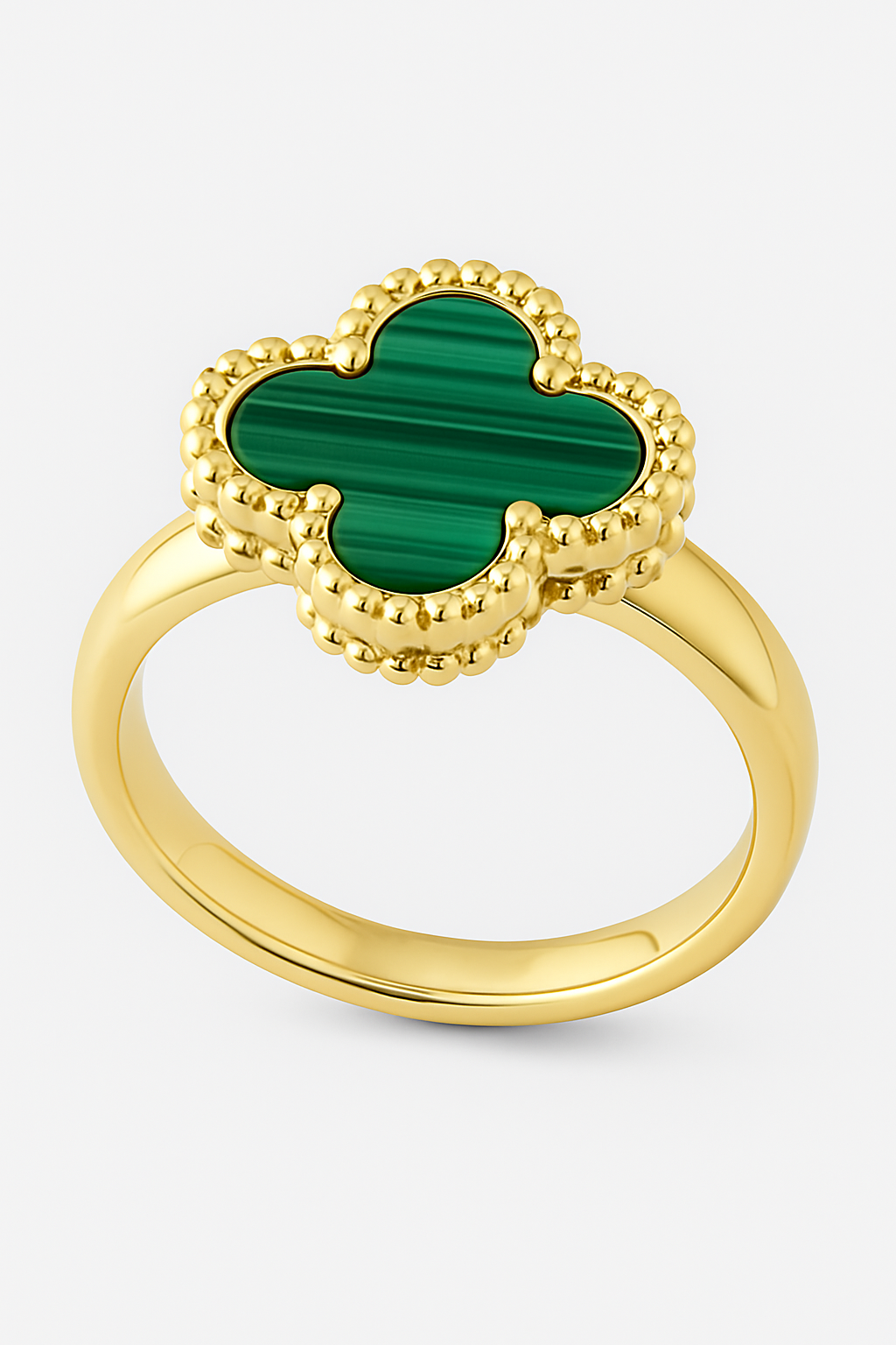 Malachite Clover Ring
