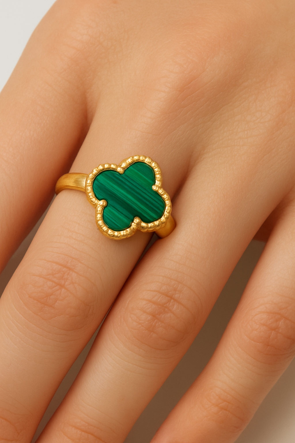 Malachite Clover Ring - Image 2