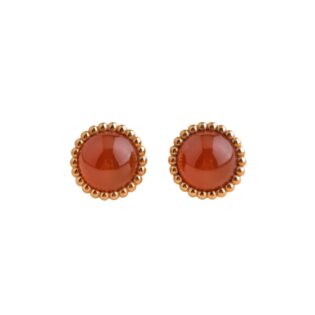 Carnelian Beaded Stud Earrings