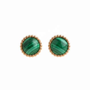 Malachite Beaded Stud Earrings