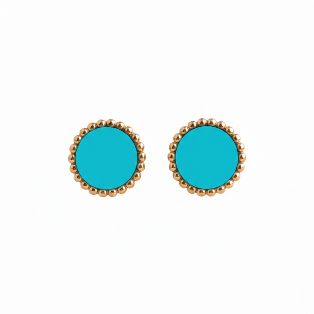 Turquoise Beaded Stud Earrings