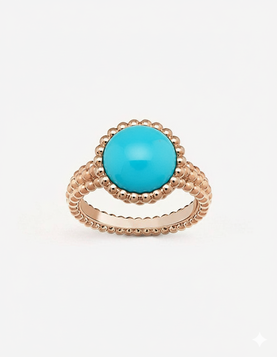 Turquoise Beaded Ring - Image 2