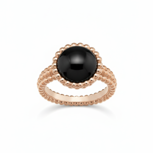 Black Onyx Beaded Ring