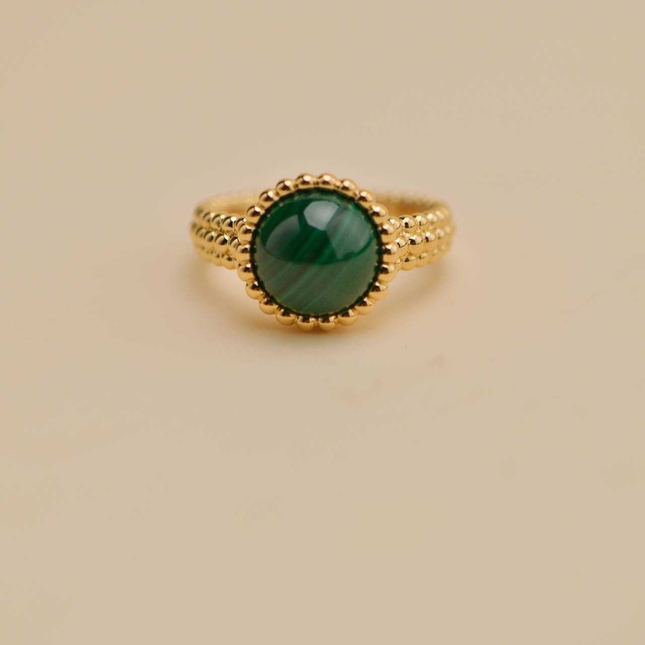 Malachite Beaded Ring