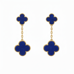 Lapis Lazuli Clover Earrings