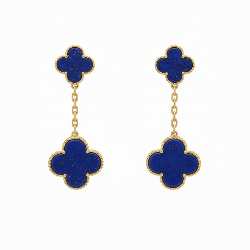 Lapis Lazuli Clover Earrings