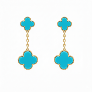 Turquoise Clover Earrings