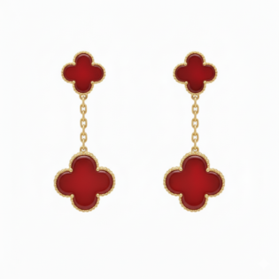 Carnelian Clover Earrings