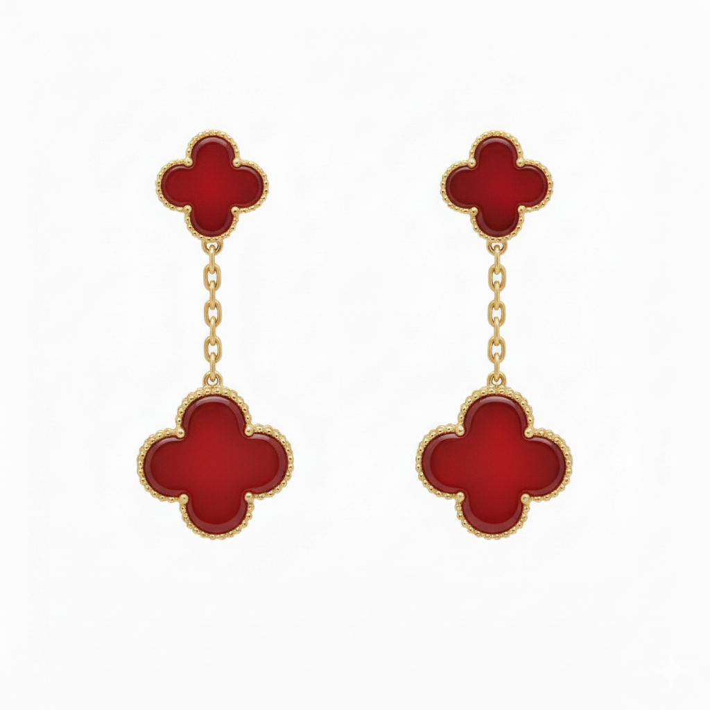 Carnelian Clover Earrings