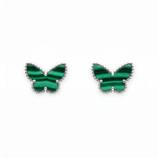 Malachite Butterfly Stud Earrings