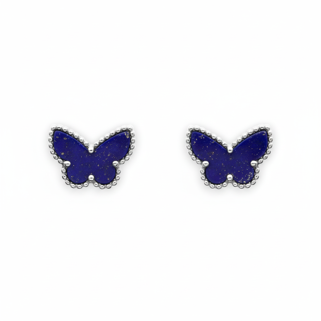 Lapis Lazuli Butterfly Stud Earrings