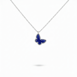 Lapis Lazuli Butterfly Pendant Necklace
