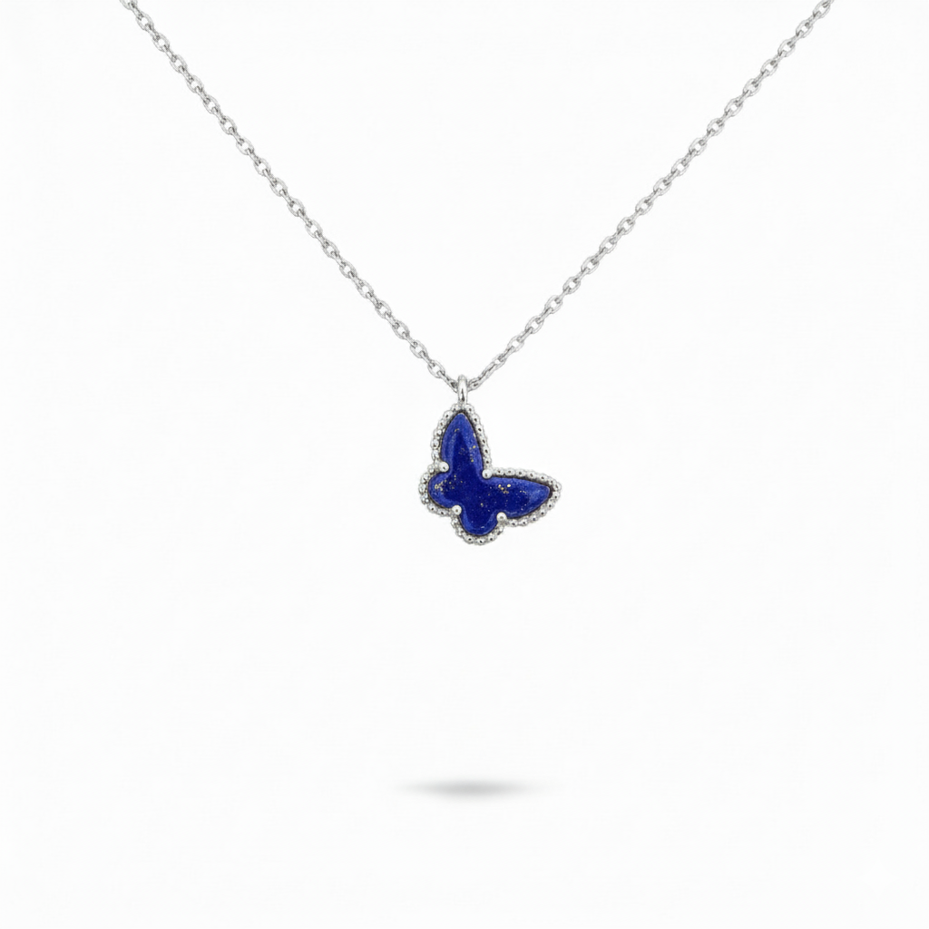 Lapis Lazuli Butterfly Pendant Necklace