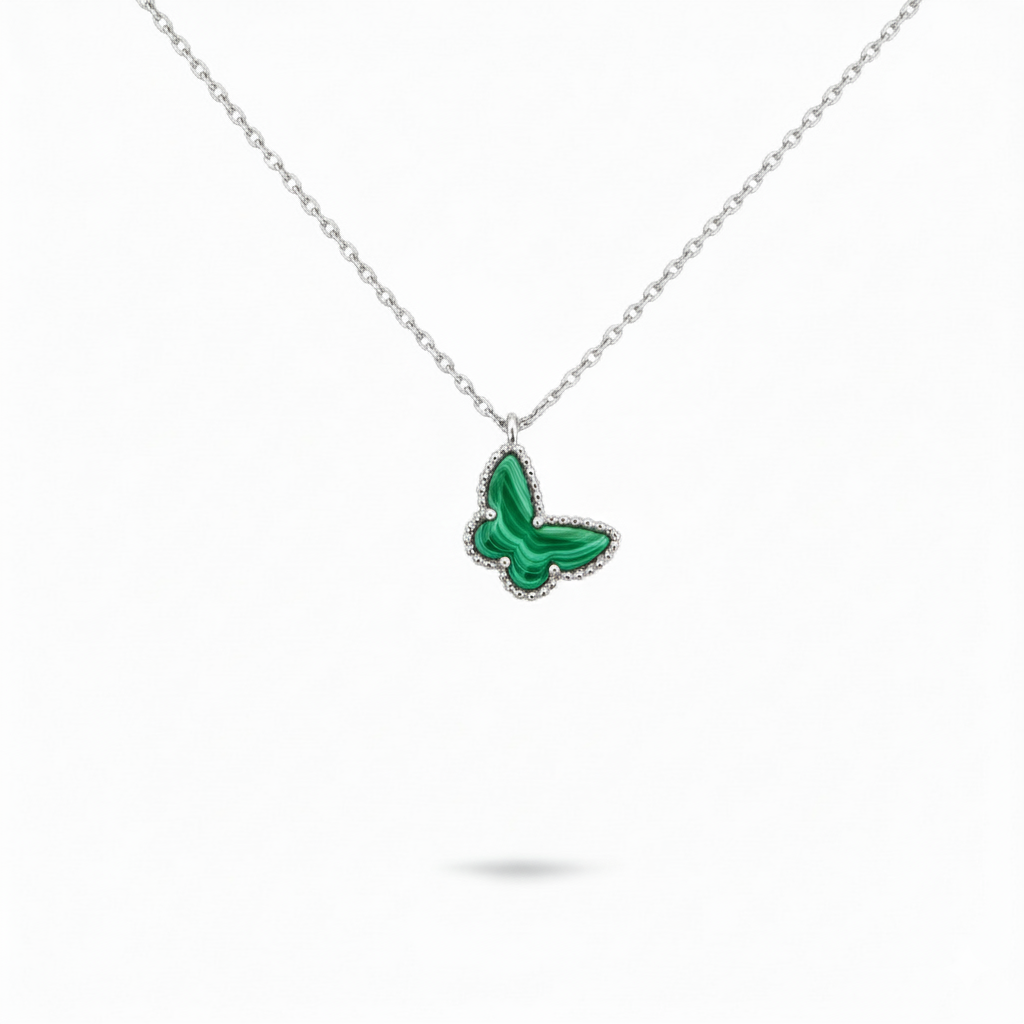 Malachite Butterfly Pendant Necklace