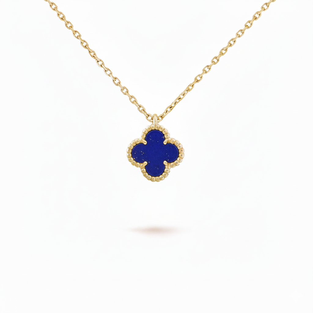 Lapis Lazuli Clover Pendant Necklace