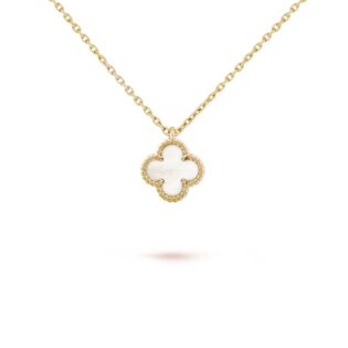 Mother Of Pearl Clover Pendant Necklace