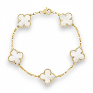 Mother Of Pearl 5 Motif Clover Bracelet