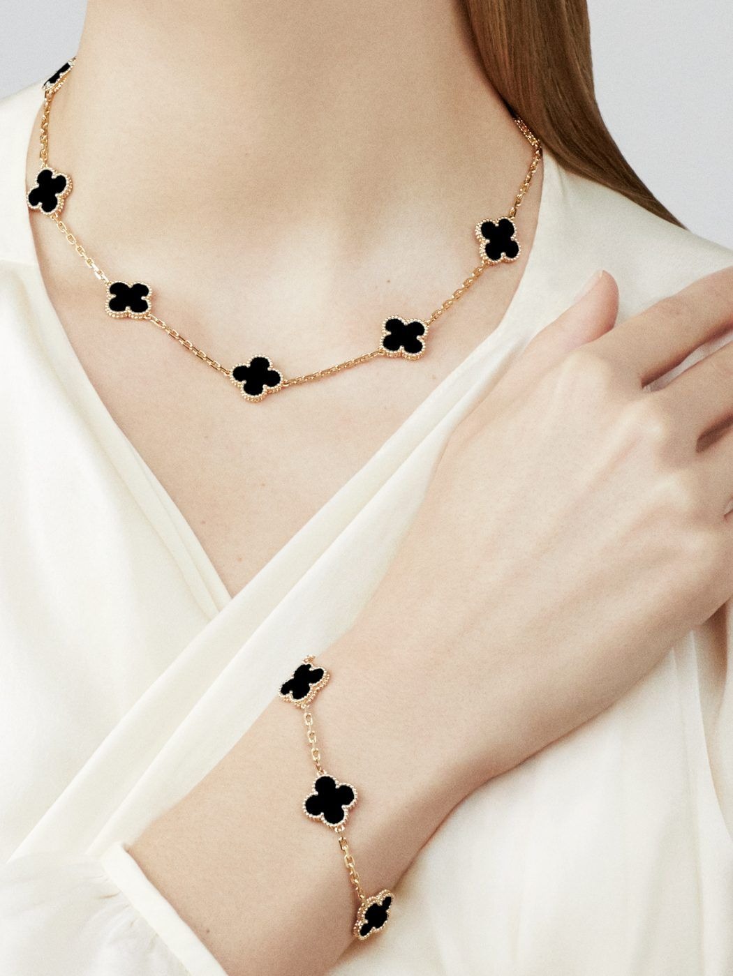 Black Onyx 10 Motif Clover Necklace - Image 2