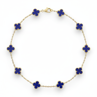 Lapis Lazuli 10 Motif Clover Necklace