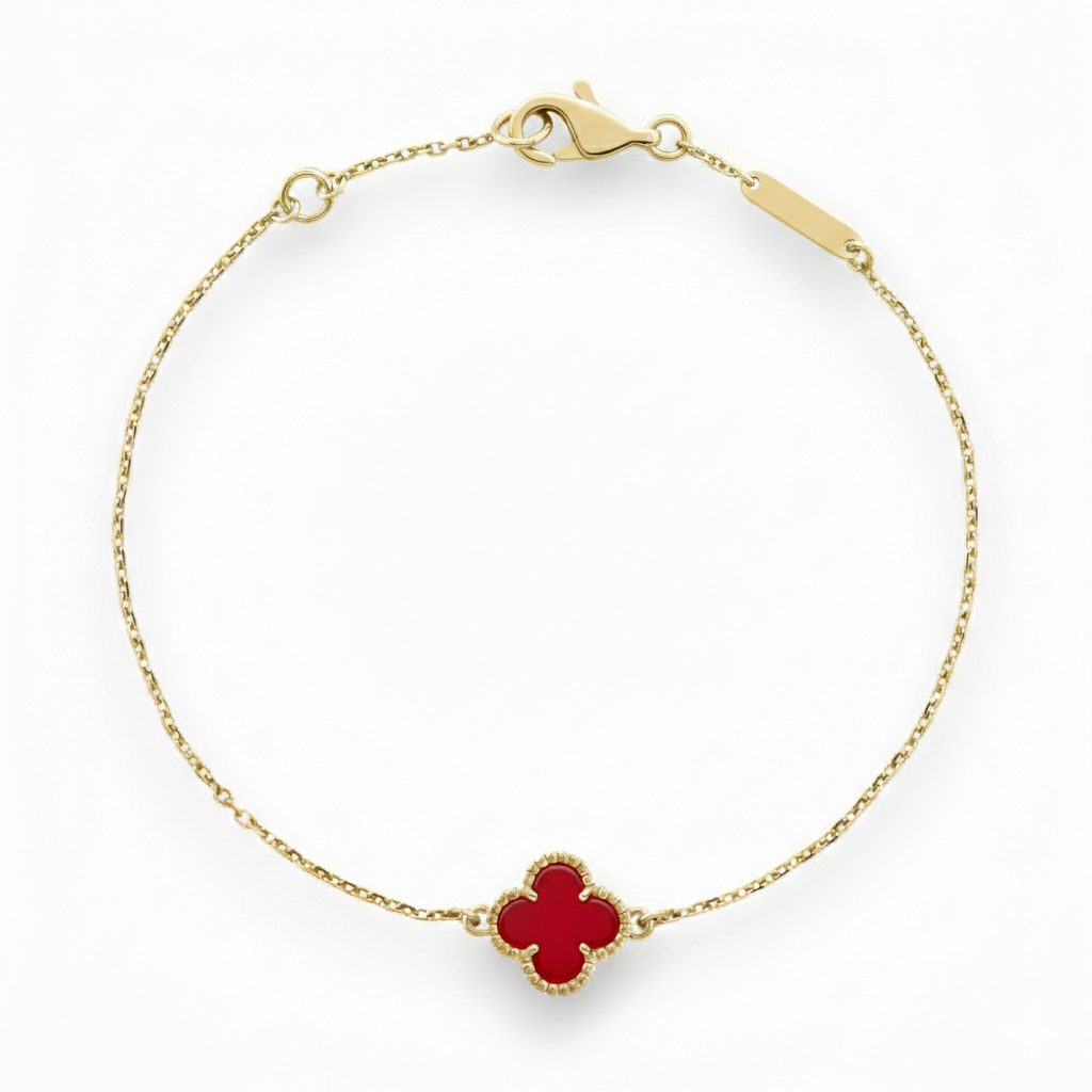 Carnelian Clover Bracelet