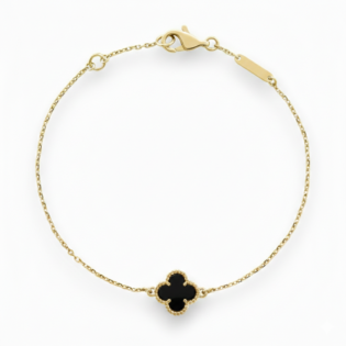 Black Onyx Clover Bracelet
