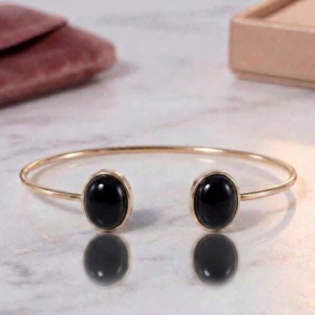Black Onyx Open Cuff Bracelet