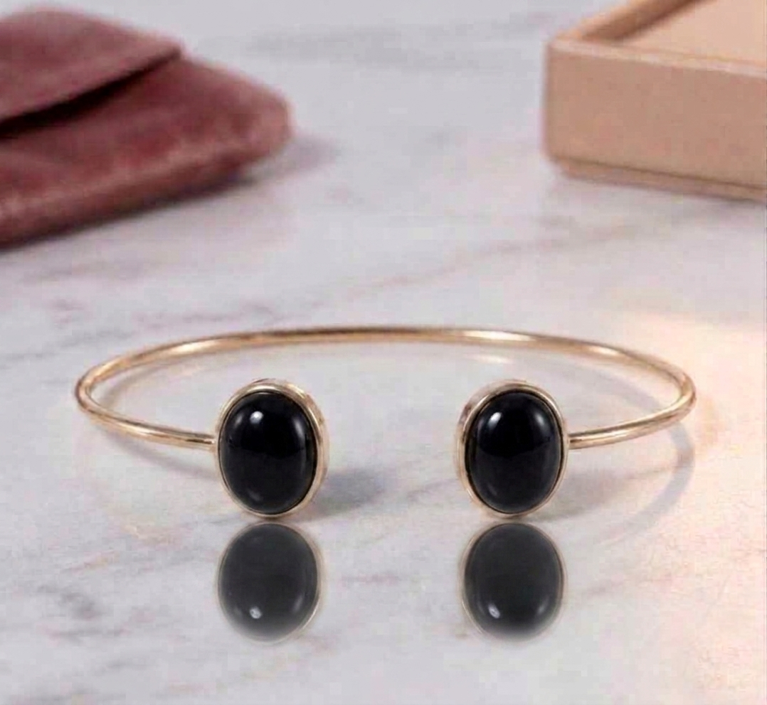Black Onyx Open Cuff Bracelet