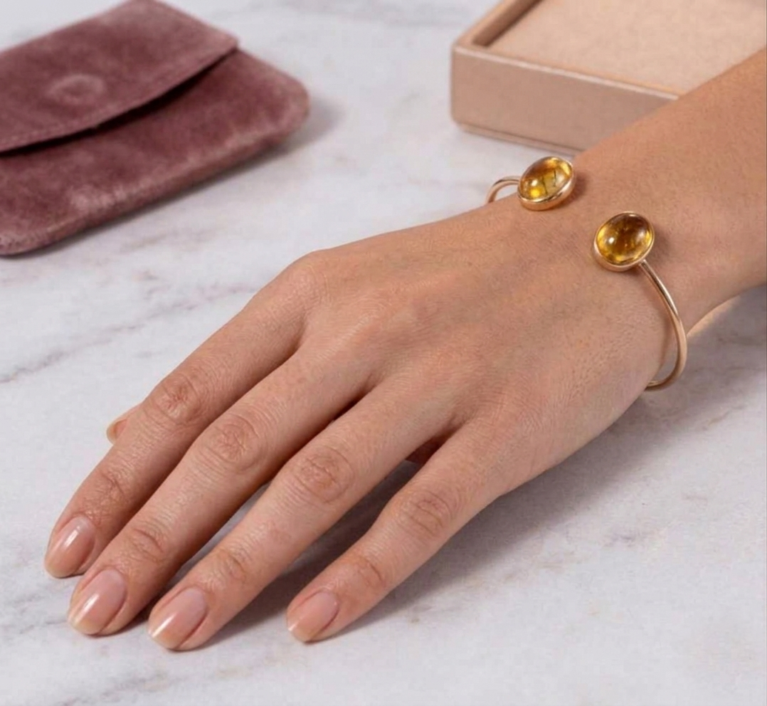 Citrine Open Cuff Bracelet - Image 3
