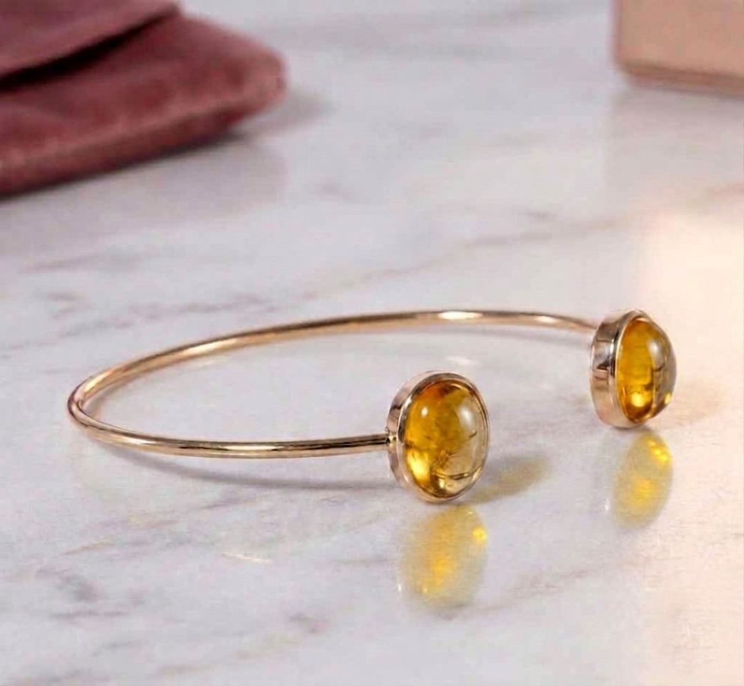 Citrine Open Cuff Bracelet - Image 2