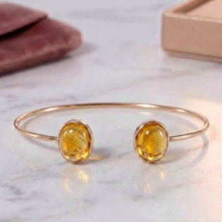 Citrine Open Cuff Bracelet