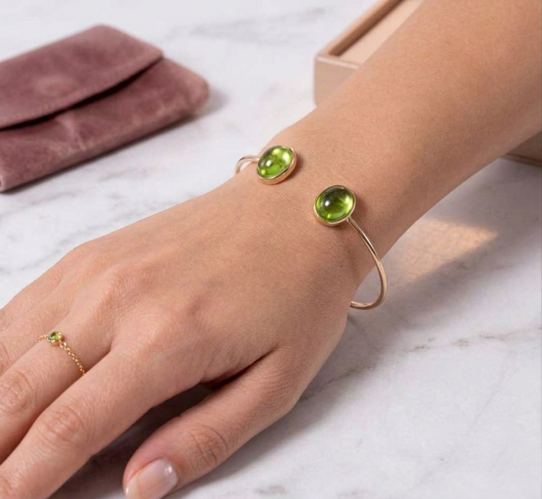 Peridot Open Cuff Bracelet - Image 3