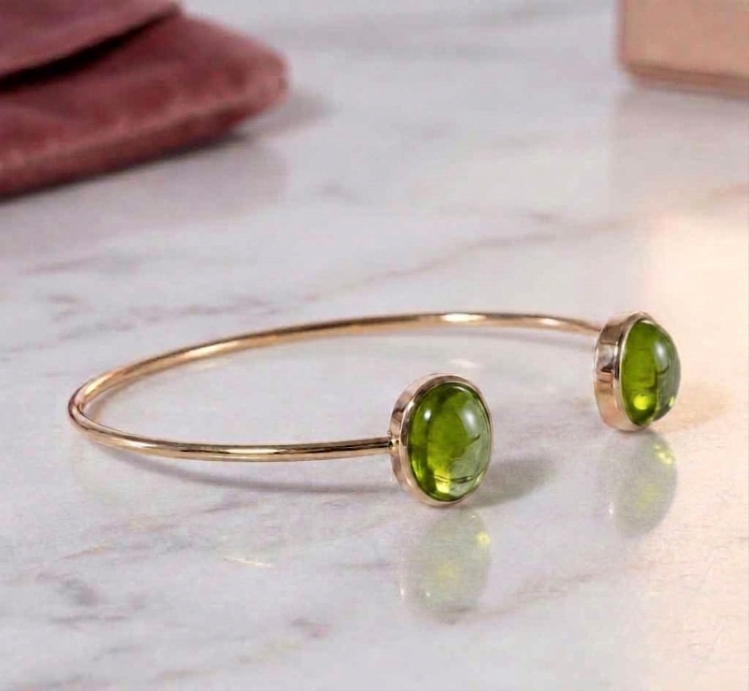Peridot Open Cuff Bracelet - Image 2