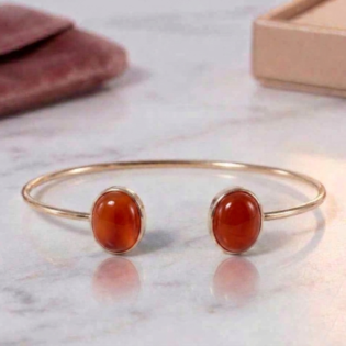 Carnelian Open Cuff Bracelet