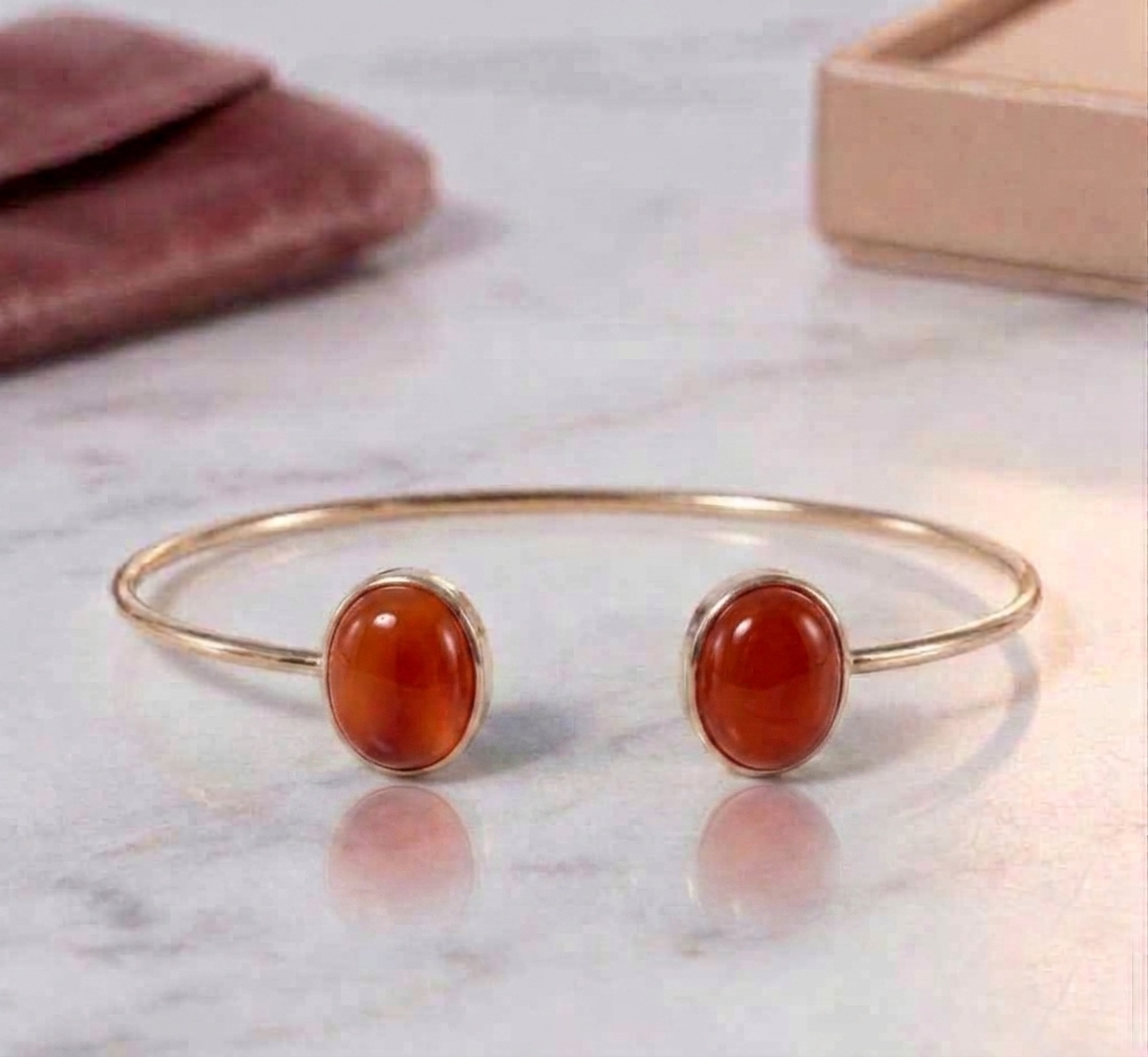 Carnelian Open Cuff Bracelet