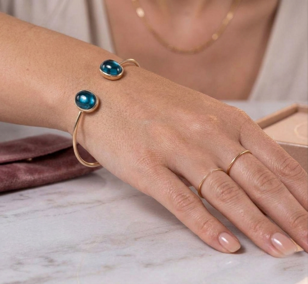 London Blue Topaz Open Cuff Bracelet (Copy) - Image 3