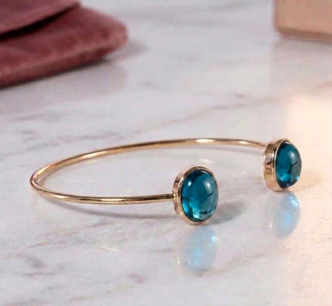 London Blue Topaz Open Cuff Bracelet (Copy) - Image 2