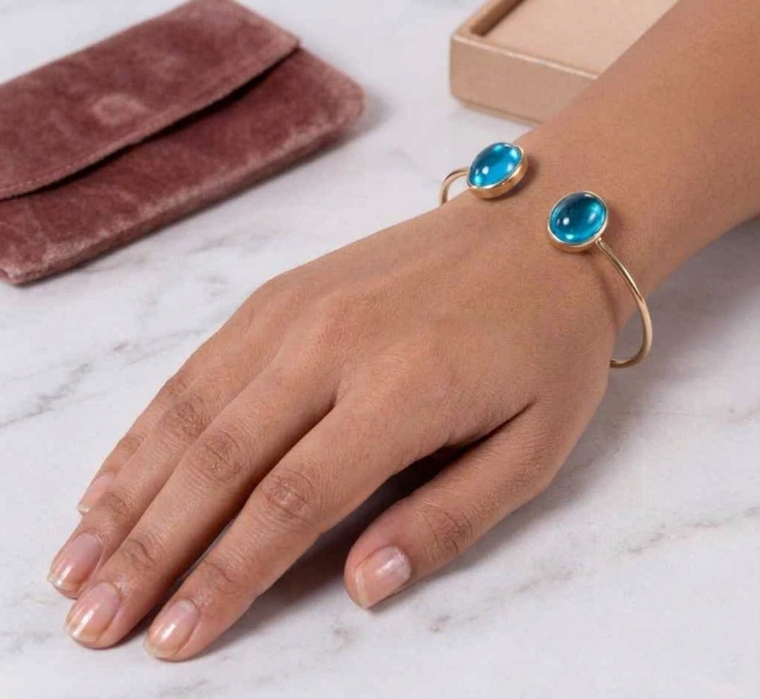 Swiss Topaz Open Cuff Bracelet - Image 3