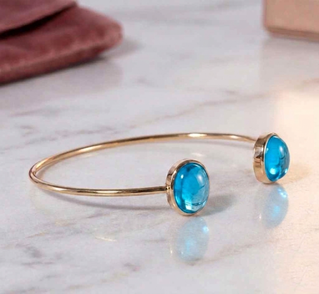 Swiss Topaz Open Cuff Bracelet - Image 2