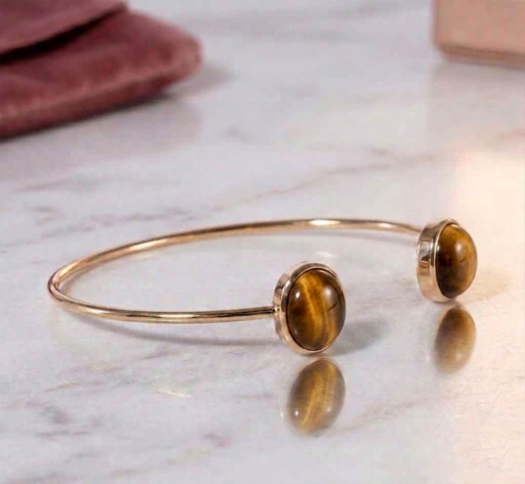 Tiger Eye Open Cuff Bracelet - Image 2