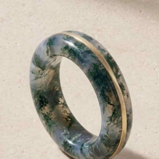 Moss Agate Band Ring