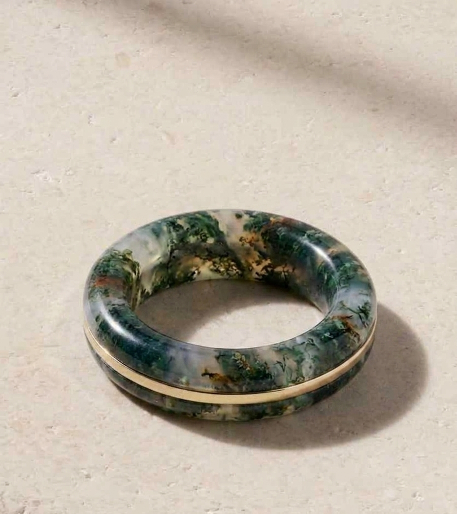 Moss Agate Band Ring - Image 2