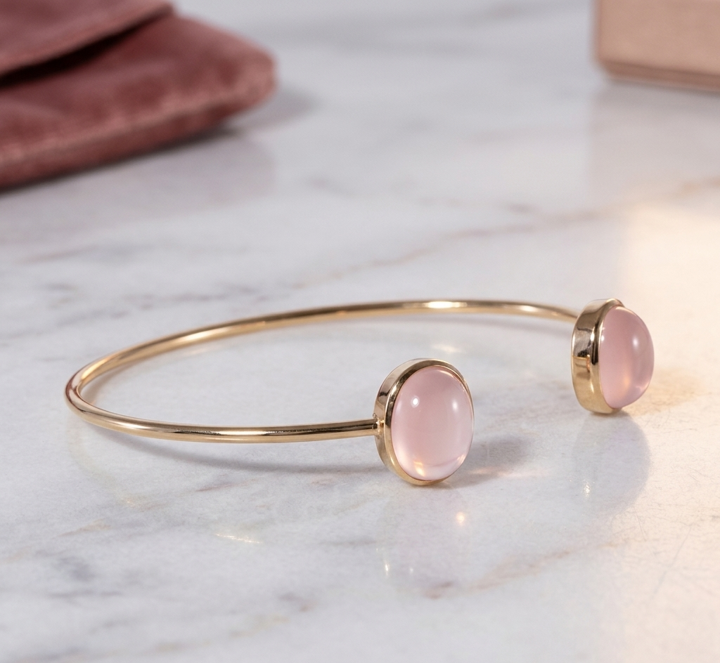 Pink Chalcedony Open Cuff Bracelet (Copy) - Image 2