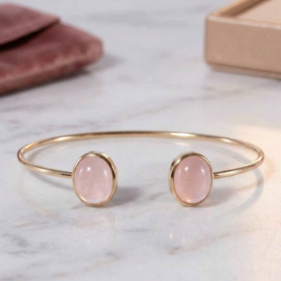 Pink Chalcedony Open Cuff Bracelet (Copy)