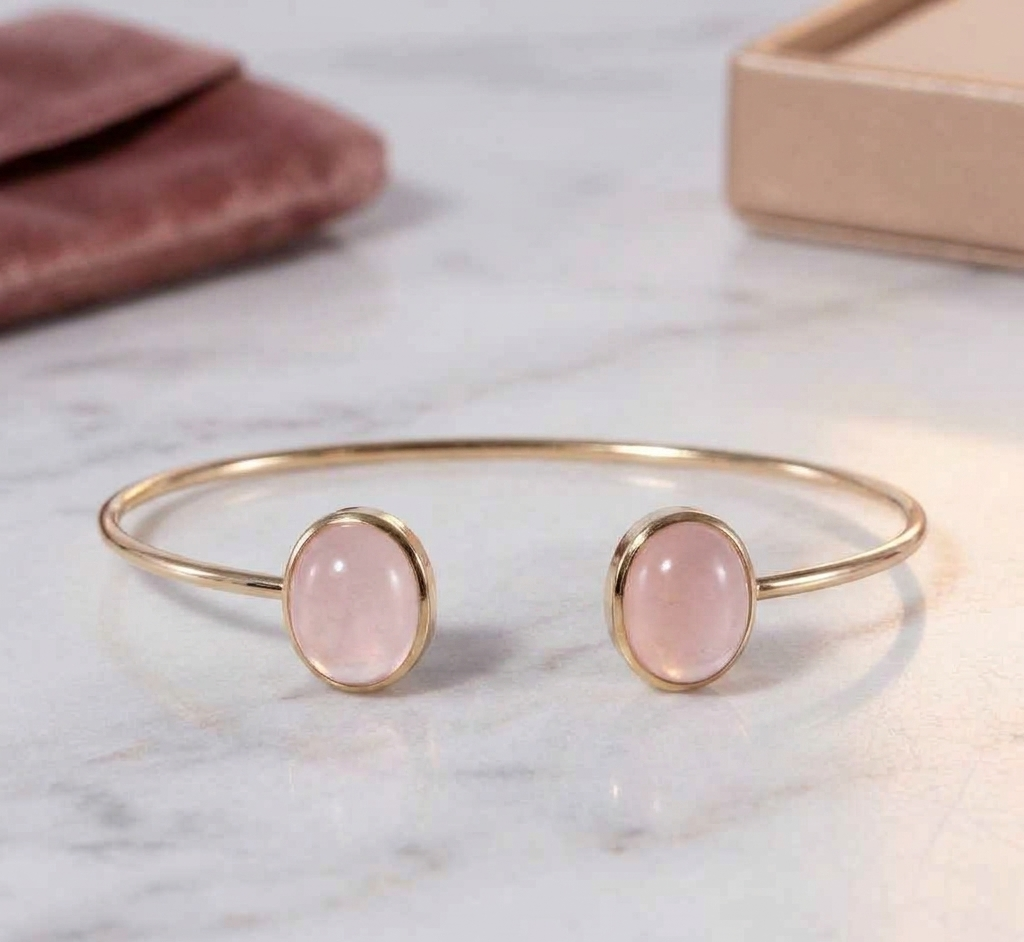 Pink Chalcedony Open Cuff Bracelet (Copy)