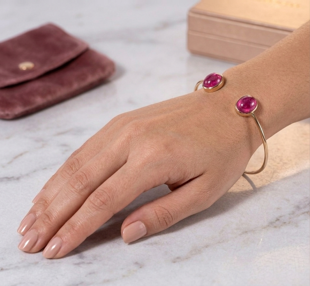 Ruby Open Cuff Bracelet - Image 3